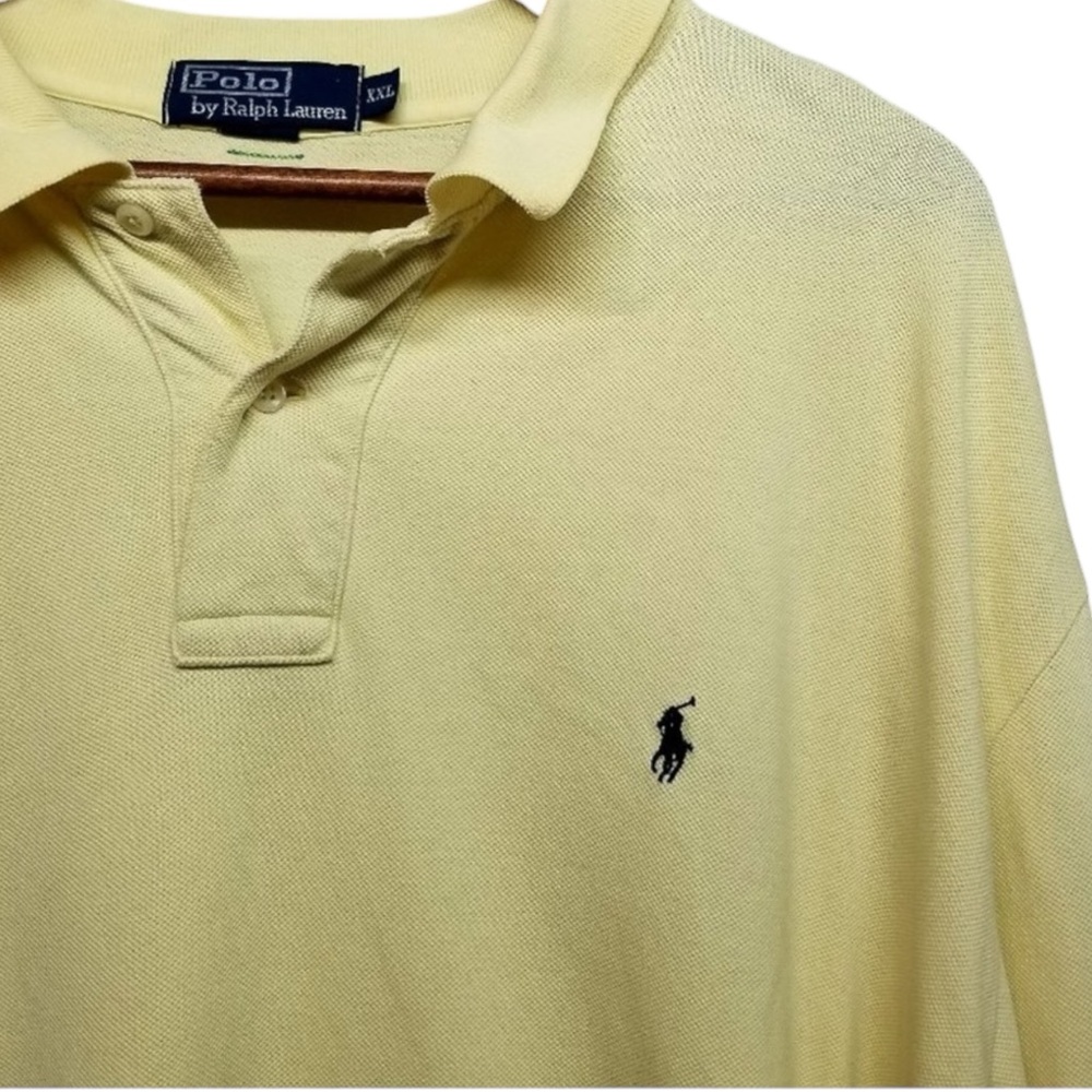 POLO RALPH LAUREN Pique Long Sleeve Polo Shirt in Butter Yellow Size XXL—SPRING! - Picture 5 of 9